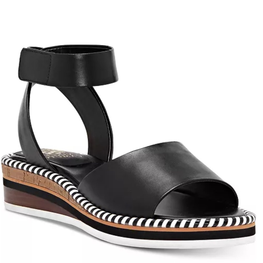 Vince Camuto Black Wedge Sandals